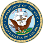 A picture of the seal of the united states navy.