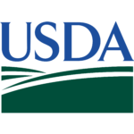 A black and green logo for the united states department of agriculture.